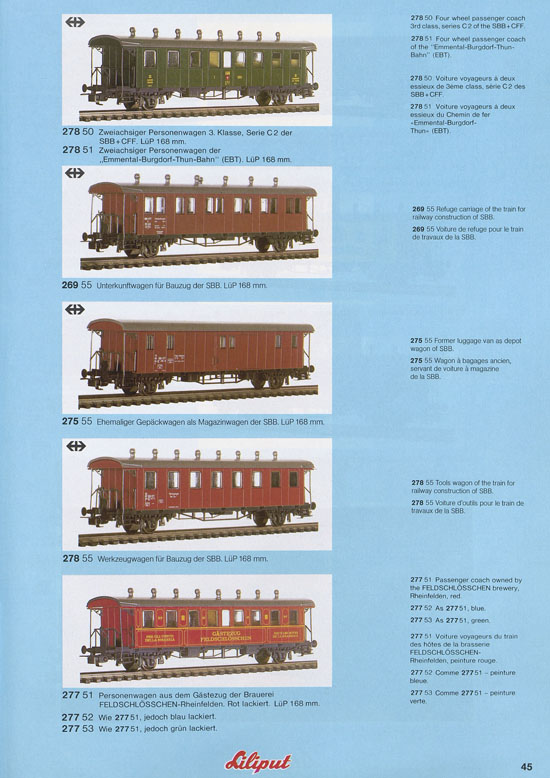 Liliput Modelleisenbahn Katalog 1981