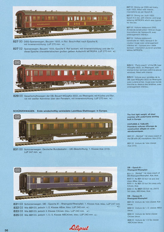 Liliput Modelleisenbahn Katalog 1981