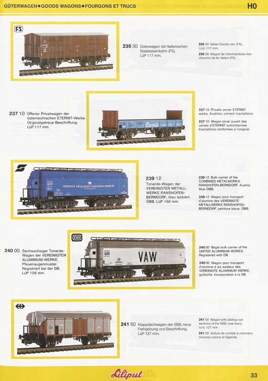 Liliput Modelleisenbahn Katalog 1984