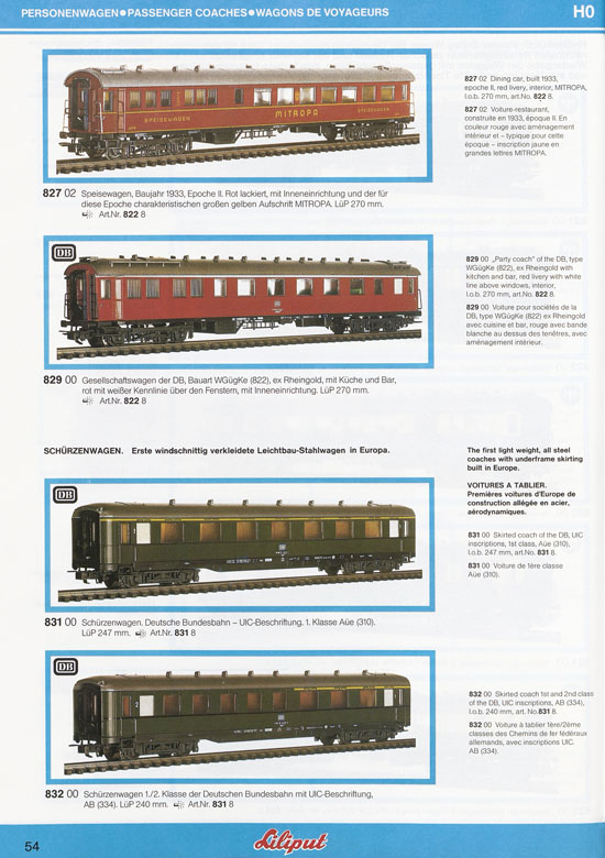 Liliput Modelleisenbahn Katalog 1984