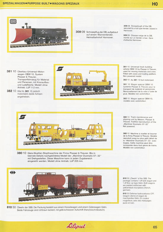 Liliput Modelleisenbahn Katalog 1984