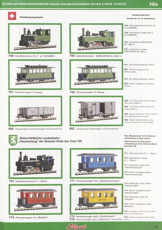 Liliput Modelleisenbahn Katalog 1984