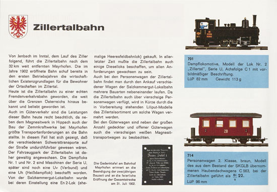 Liliput Schmalspurbahnen H0e 1970