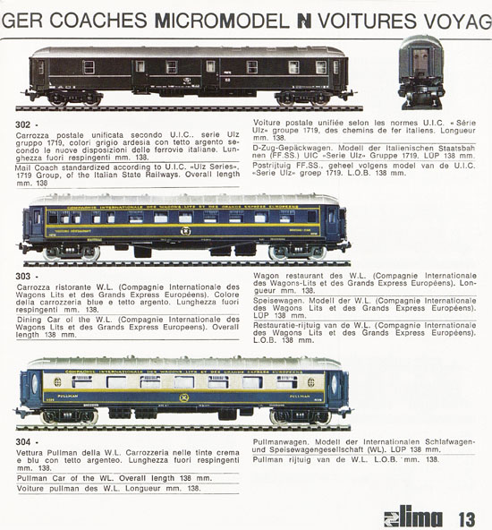 Lima Catalogo Micro Model N 1970-1971