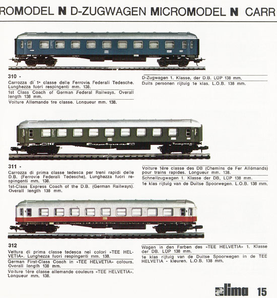 Lima Catalogo Micro Model N 1970-1971