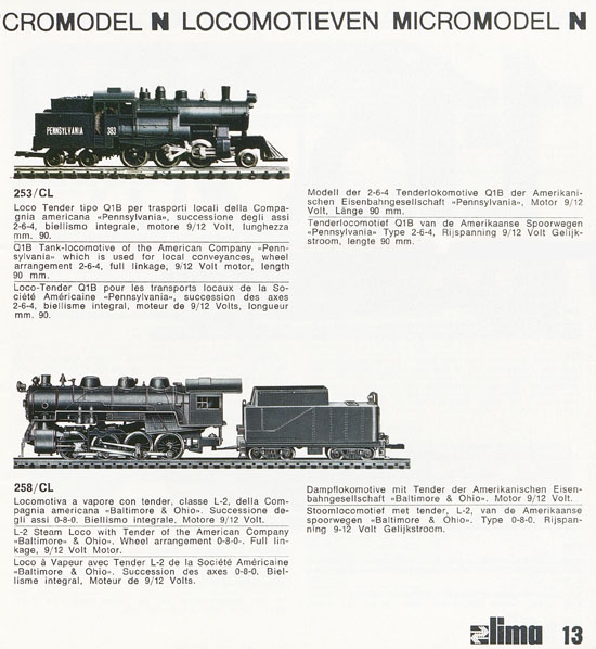 Lima Catalogo Micro Model N 1971-1972