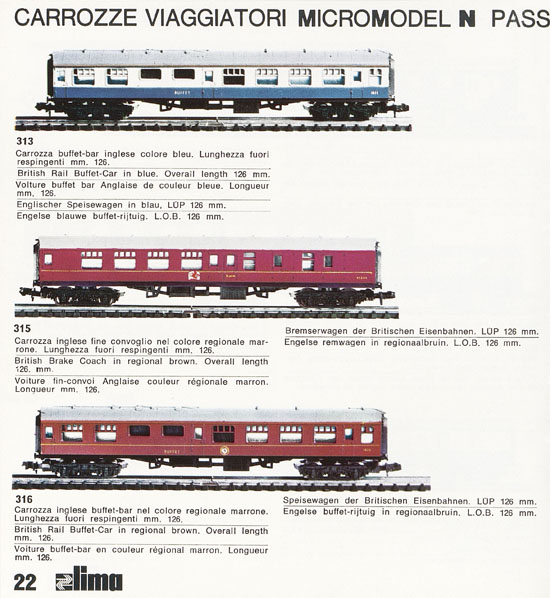 Lima Catalogo Micro Model N 1971-1972