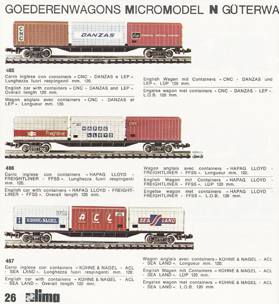 Lima Catalogo Micro Model N 1971-1972