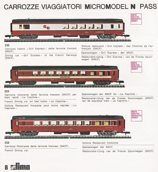 Lima Catalogo Micro Model N 1972-1973