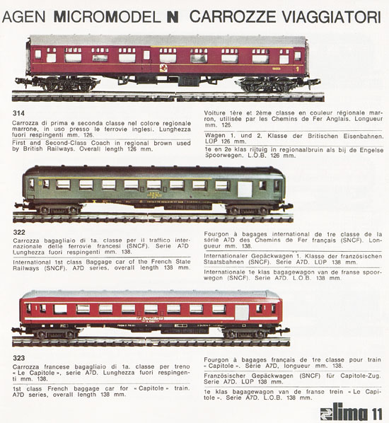 Lima Catalogo Micro Model N 1972-1973