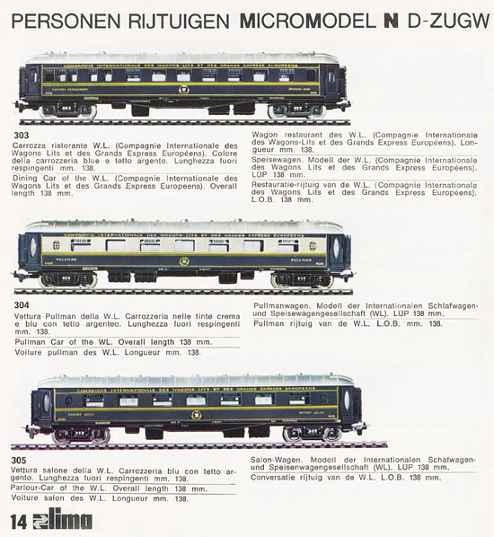 Lima Catalogo Micro Model N 1972-1973