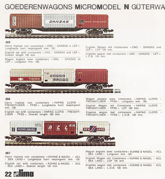 Lima Catalogo Micro Model N 1972-1973