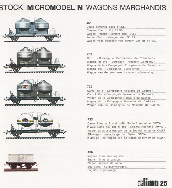 Lima Catalogo Micro Model N 1972-1973