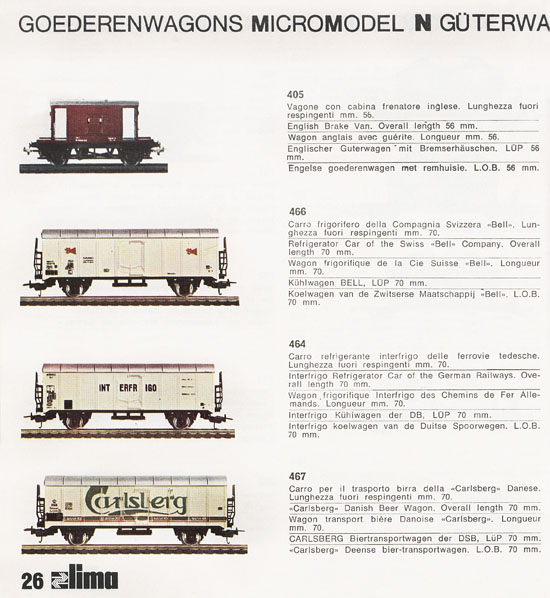 Lima Catalogo Micro Model N 1972-1973