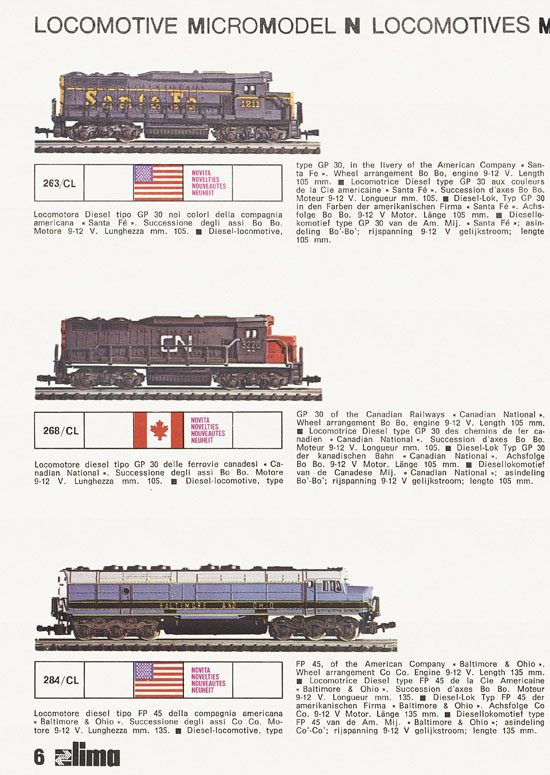 Lima Catalogo Micro Model N 1973-1974