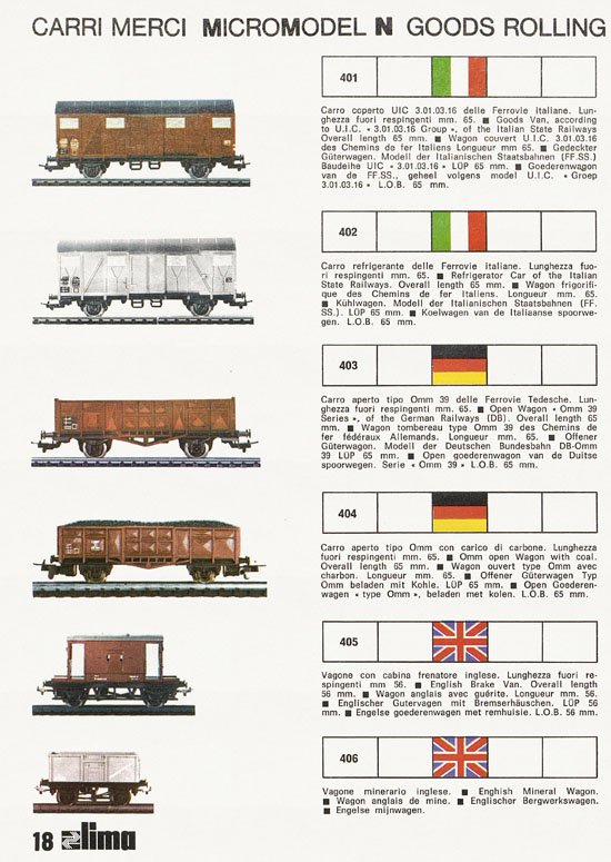 Lima Catalogo Micro Model N 1973-1974