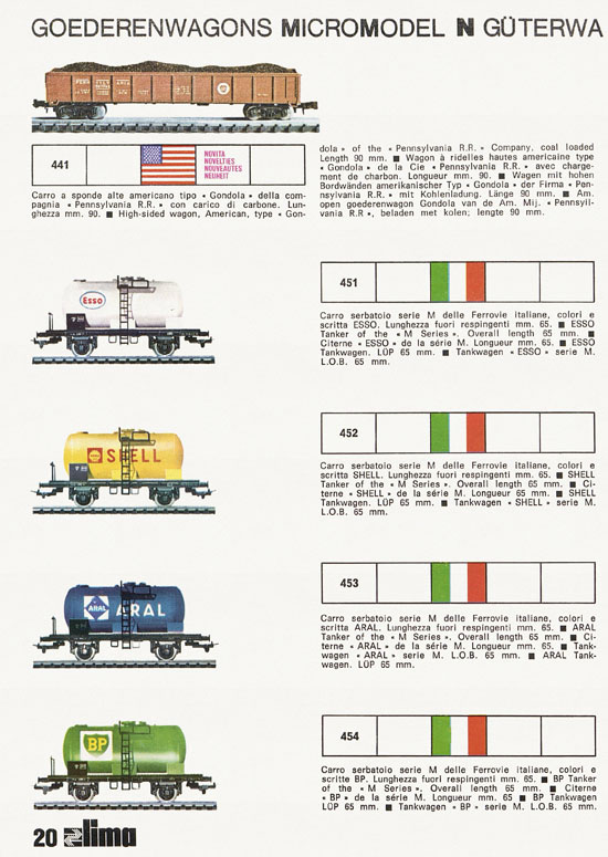 Lima Catalogo Micro Model N 1973-1974