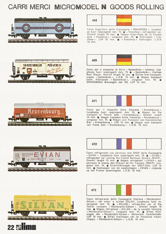Lima Catalogo Micro Model N 1973-1974