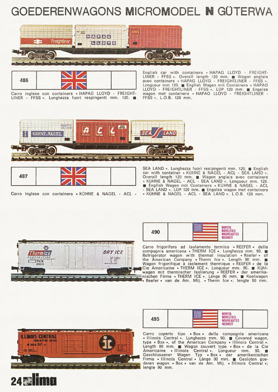 Lima Catalogo Micro Model N 1973-1974