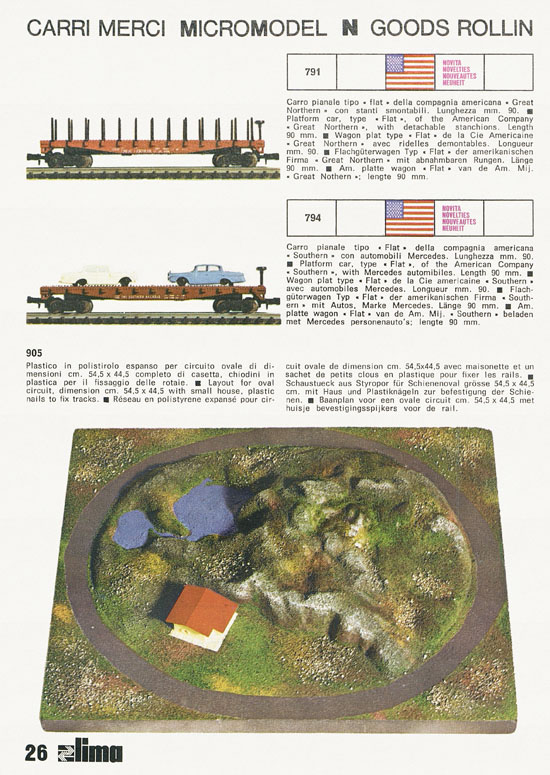 Lima Catalogo Micro Model N 1973-1974