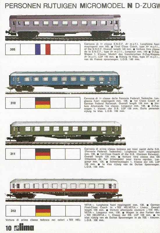 Lima Catalogo Micro Model N 1974-1975