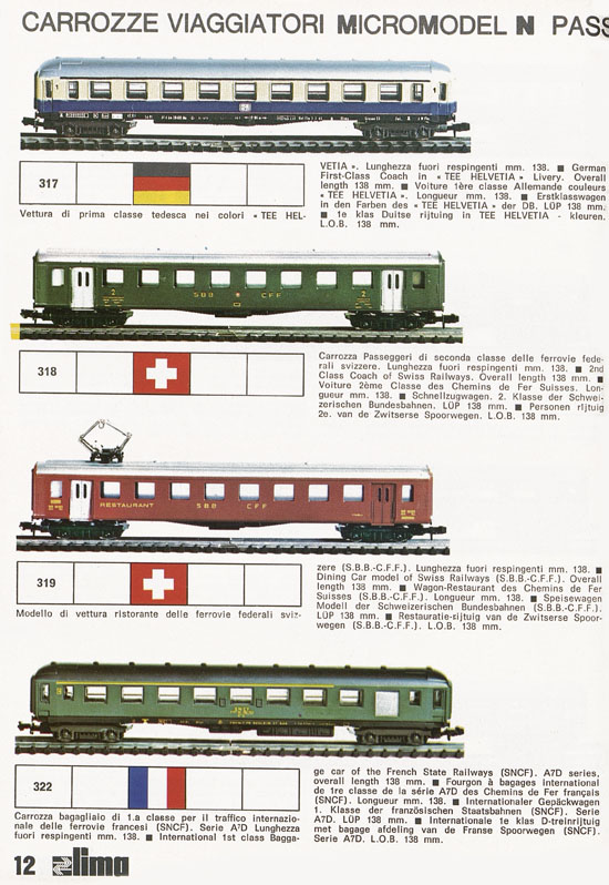 Lima Catalogo Micro Model N 1974-1975