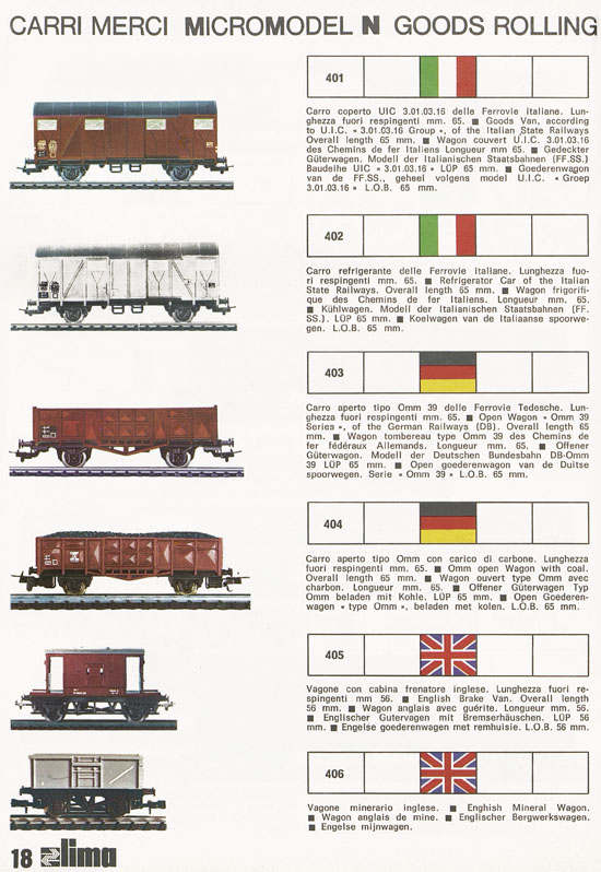 Lima Catalogo Micro Model N 1974-1975