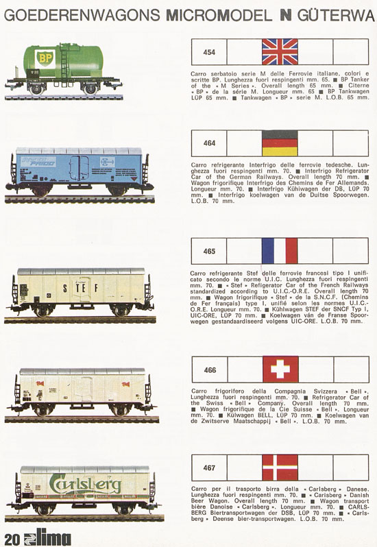 Lima Catalogo Micro Model N 1974-1975