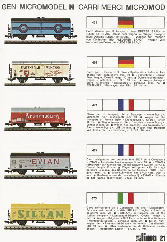 Lima Catalogo Micro Model N 1974-1975