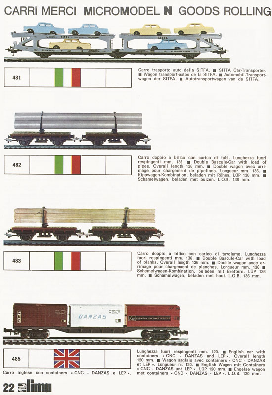 Lima Catalogo Micro Model N 1974-1975