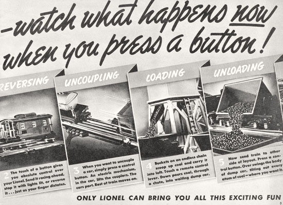 Seite 3 Lionel Katalog 1938, Lionel catalog 1938