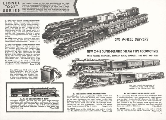 Seite 5 Lionel Katalog 1938, Lionel catalog 1938