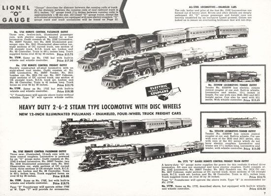 Seite 7 Lionel Katalog 1938, Lionel catalog 1938