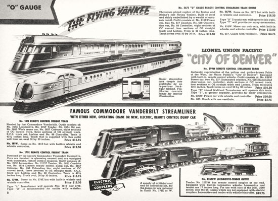 Seite 8 Lionel Katalog 1938, Lionel catalog 1938