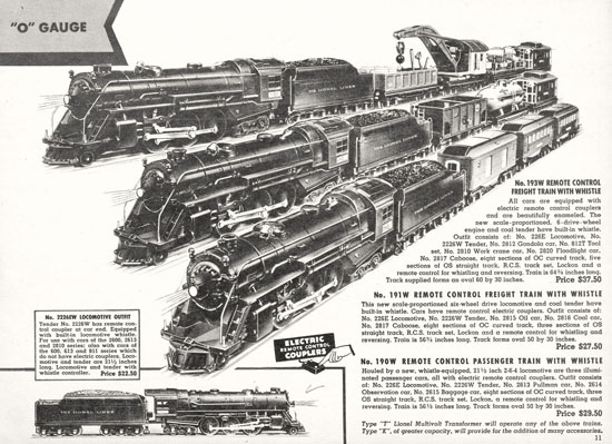 Seite 11 Lionel Katalog 1938, Lionel catalog 1938