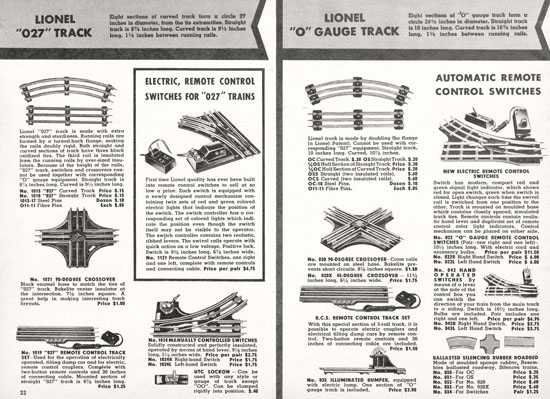 Seite 22 Lionel Katalog 1938, Lionel catalog 1938