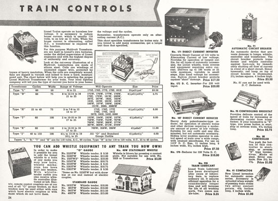 Seite 24 Lionel Katalog 1938, Lionel catalog 1938