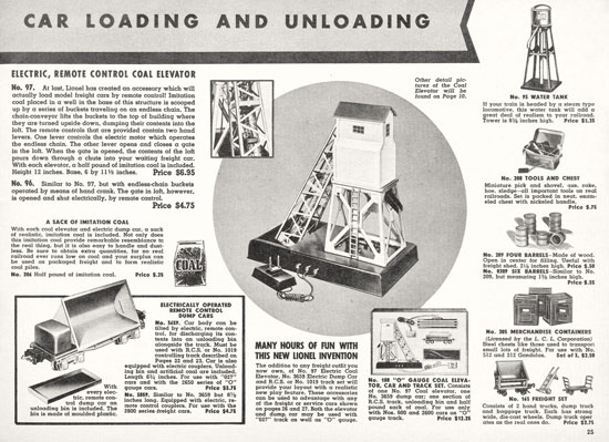 Seite 25 Lionel Katalog 1938, Lionel catalog 1938