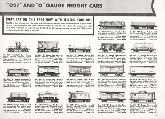 Seite 27 Lionel Katalog 1938, Lionel catalog 1938