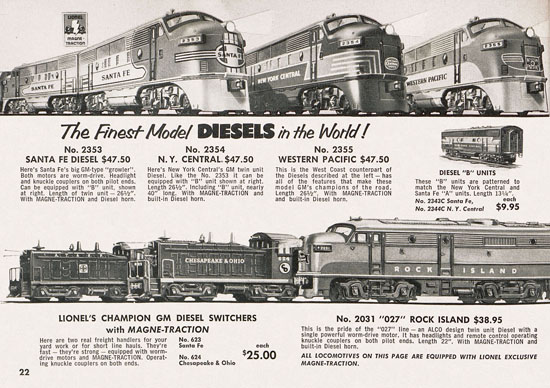 Lionel Consumer Pocket-Catalog 1953