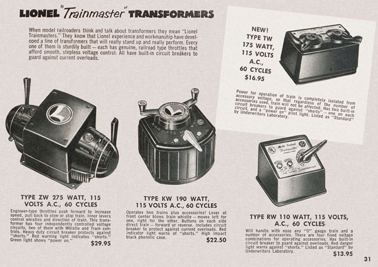 Lionel Consumer Pocket-Catalog 1953