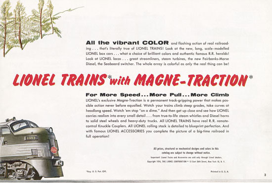 Seite 3 Lionel Katalog 1954,Lionel Katalog 1954, Lionel Modelleisenbahn Spur 0, Lionel trains, Lionel 0 Gauge, Lionel catalog, Lionel catalogue, Lionel railways
