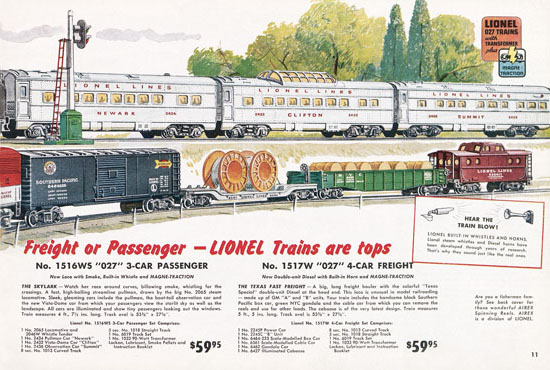 Seite 11 Lionel Katalog 1954,Lionel Katalog 1954, Lionel Modelleisenbahn Spur 0, Lionel trains, Lionel 0 Gauge, Lionel catalog, Lionel catalogue, Lionel railways