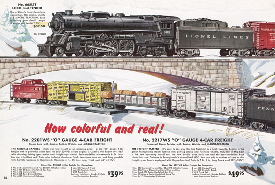 Seite 16 Lionel Katalog 1954,Lionel Katalog 1954, Lionel Modelleisenbahn Spur 0, Lionel trains, Lionel 0 Gauge, Lionel catalog, Lionel catalogue, Lionel railways