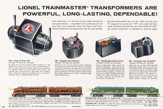 Lionel Katalog 1956