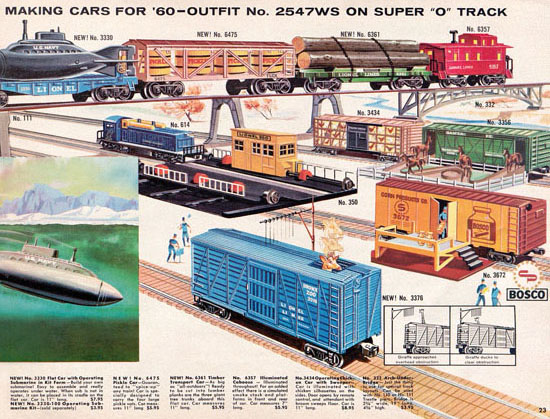 Seite 23 Lionel Katalog 1960, Lionel Modelleisenbahn Spur 0, Lionel trains, Lionel 0 Gauge, Lionel catalog, Lionel catalogue, Lionel railways