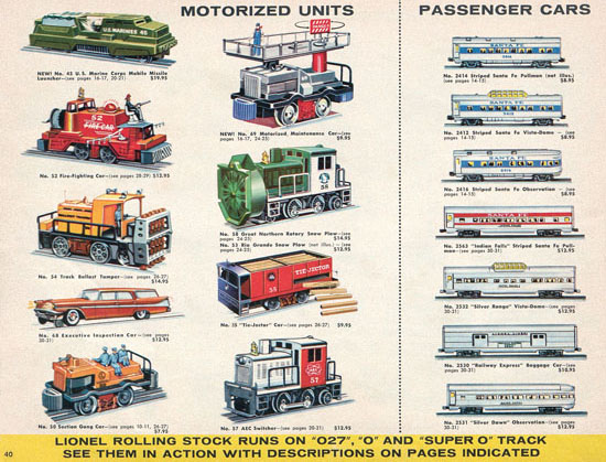 Seite 40 Lionel Katalog 1960, Lionel Modelleisenbahn Spur 0, Lionel trains, Lionel 0 Gauge, Lionel catalog, Lionel catalogue, Lionel railways