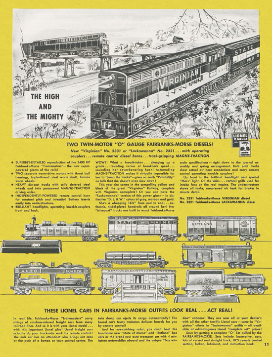 Lionel Trains brochure 1955