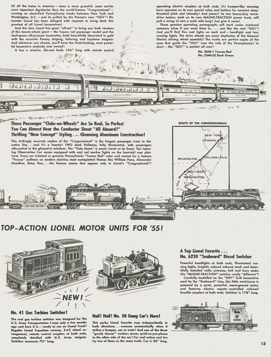 Lionel Trains brochure 1955