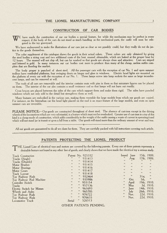 Lionel catalog 1911